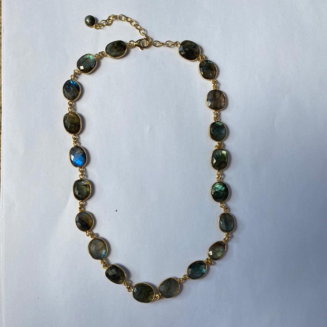 Labradorite stone necklace & bracelet