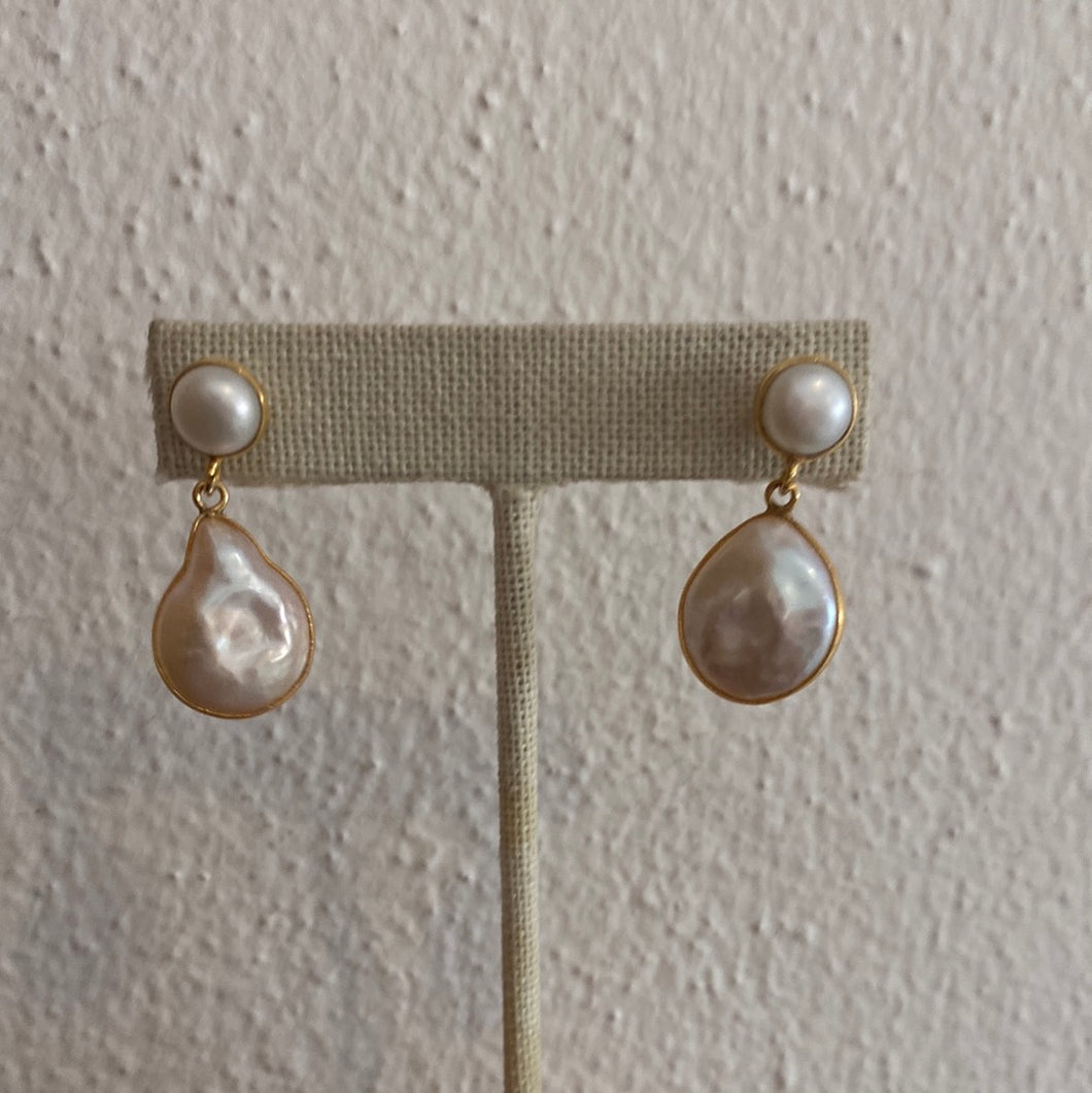 Pearl earring vermeil