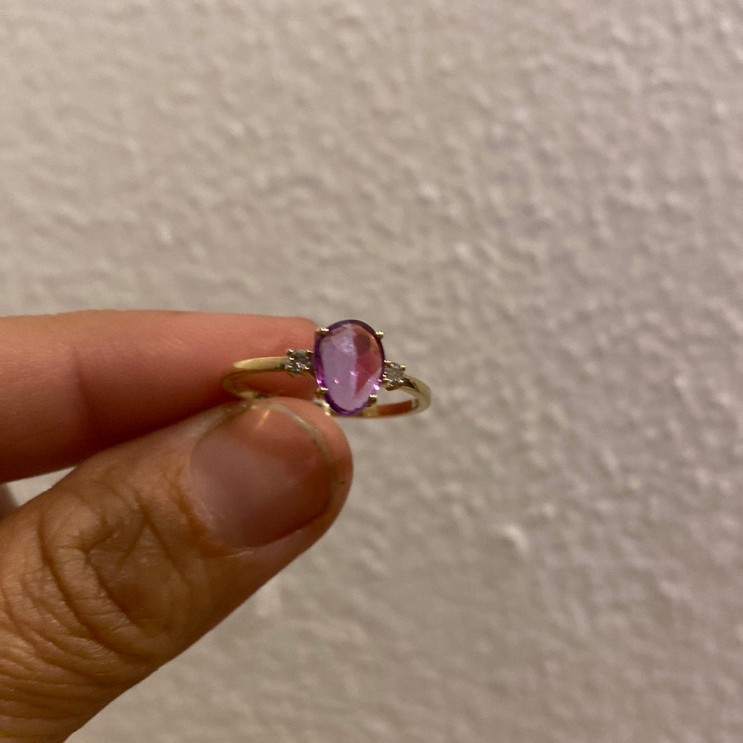 Pink Sapphire & Diamond ring